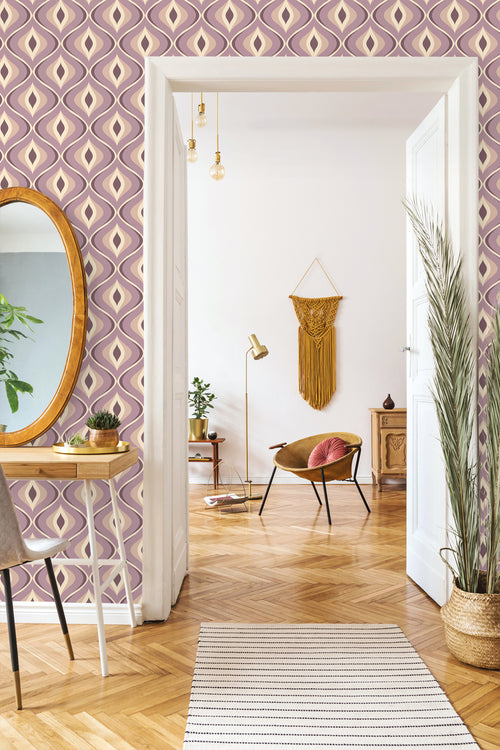 ESTAhome behang retro ornamenten lila paars - 50 x 900 cm - 130988 - vtwonen shop
