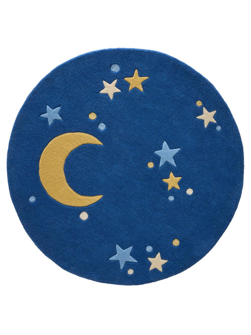 benuta kindervloerkleed Alex - blauw - ø 120 cm