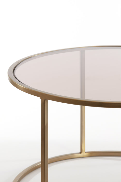 Light & Living salontafel DUARTE - Ø75x44cm - goud - Set van 2 - vtwonen shop