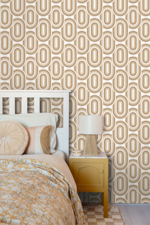 ESTAhome behang retro ornamenten beige en bruin - 53 cm x 10.05 m - 130981