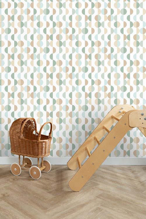 ESTAhome behang grafisch motief vergrijsd groen, lichtblauw en beige - 50 x 900 cm - 139620 - vtwonen shop