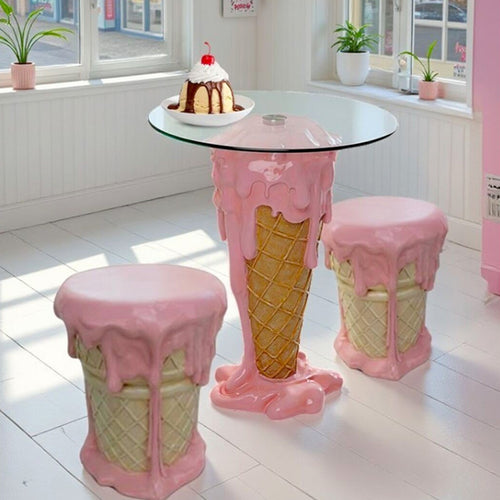 Kare Design Kruk ijs 38cm roze