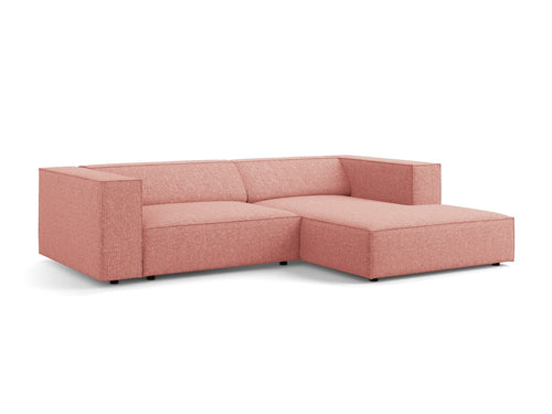 Cosmopolitan Design rechter hoekbank Arendal 3-zits, chenille, roze - 166x224x70cm