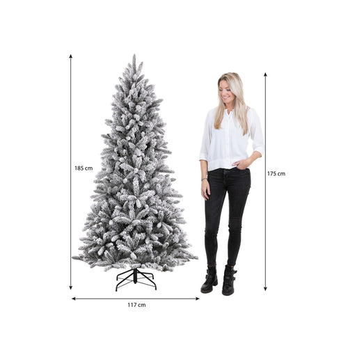 Black Box Trees Snowdon Kunst Kerstboom met Sneeuw - Kunstkerstboom H185 x Ø117cm - Groen Frosted