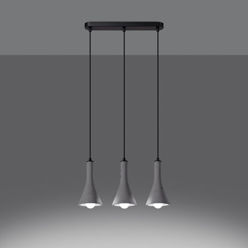 Sollux Lighting Hanglamp REA 3L beton - 46x12x110cm