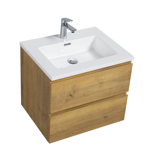 Badplaats Badkamermeubel Set Angela 60 cm – Eiken – Badmeubel met Wastafel