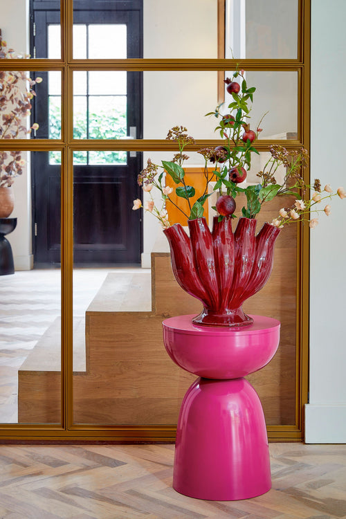 Mica Decorations Elliot Bijzettafel - H45 x Ø32 cm - IJzer - Fuchsia - vtwonen shop