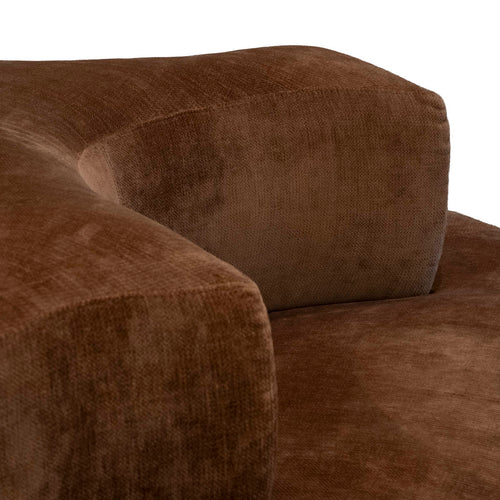 DÉJA Living Ronde Bank Cairo - Bruin Stof - 4-zits - 160x160x73cm