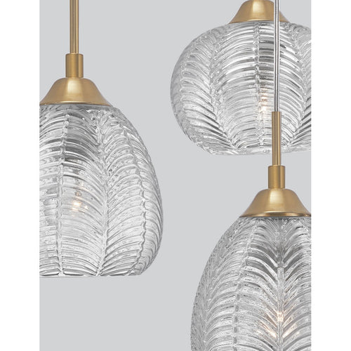 Merano Etobicoke 3-lichts cluster hangende plafondlamp helder glas, gesatineerd goud metaal LED E27