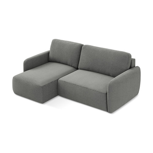 LaMiaSofa hoekbank links Corle - textuurstof - grijs - 207x148x86