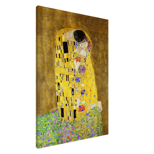 Artfulprints Canvas Gustav Klimt - The kiss canvas - 50x70 cm - Geel