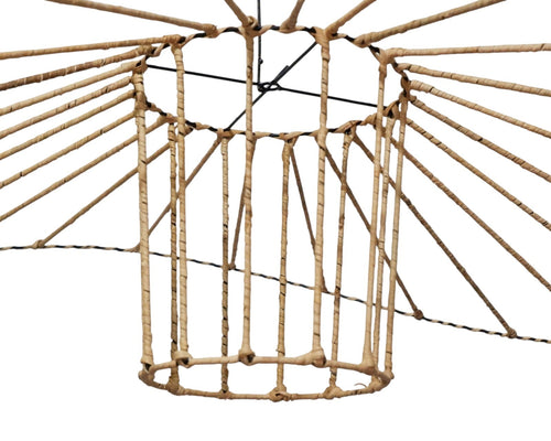 Design Rotan Hanglamp Ø90 cm – Unieke Handgemaakte Plafondlamp van Rotan & Touw – Grote Eyecatcher voor Horeca, Eettafel of Loft – Bohemian en Indu...