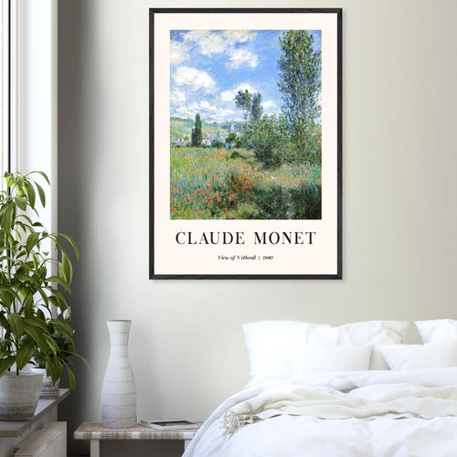 Artfulprints Poster met Lijst Claude Monet - View of Vétheuil II   - 30x40 cm - Groen