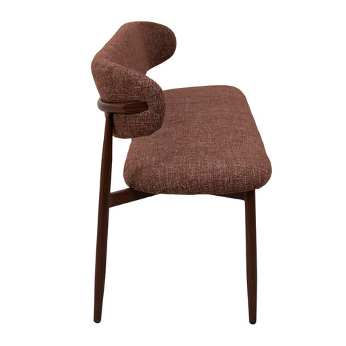 Giga Meubel Eetkamerbank Alexia - Stof - Rood/Walnoot - 180cm