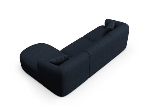 Cosmopolitan Design Modulaire hoekbank rechts Campi 4-zits, structurele stof koningsblauw - 156x256x70cm