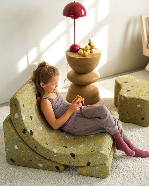 Wigiwama Terrazzo Moon Chair - Groen - vtwonen shop