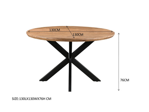 Livingfurn eetkamertafel Jesper Round - 130cm - mangohout - vtwonen shop