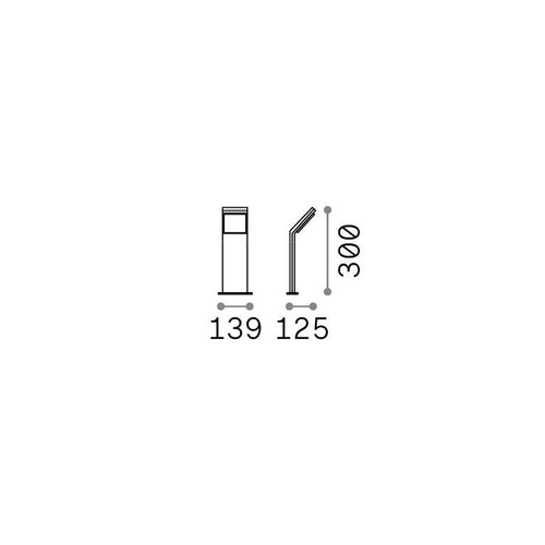 Ideal Lux STYLE 30 cm buitenlamp op voetstuk, koffiekleur, 1x LED 950lm 3000K IP54