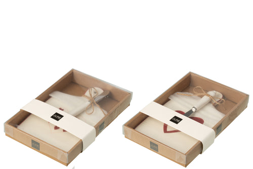 J-Line snijplank Harten - porselein - wit/rood - 2 stuks - vtwonen shop