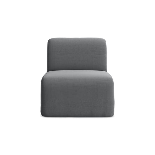 LaMiaSofa Bankmodule midden Cervo - velours - staal - 70x94x75