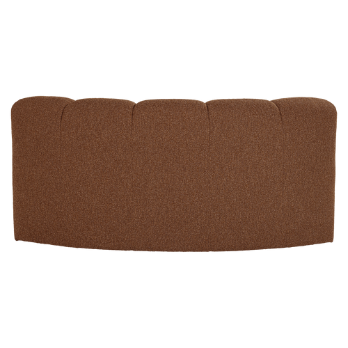 WOOOD eetbank halfronde hoek leuning Mojo - Bouclé - Roestbruin - 83x152x74