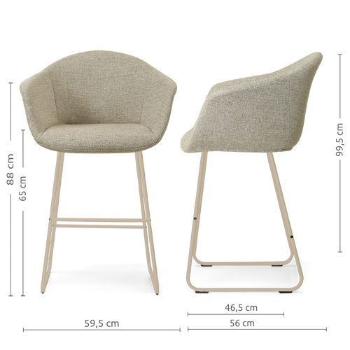Nolon Nino-Otis barkruk taupe melange - beige onderstel - 65 cm