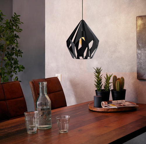 EGLO hanglamp Carlton 5 - e27 - ø 38,5 cm - zwart