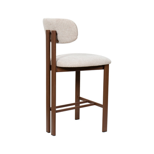 Giga Meubel Barkruk Noor - Stof/Metaal - Walnoot - Zithoogte 66cm - Set van 2 - vtwonen shop