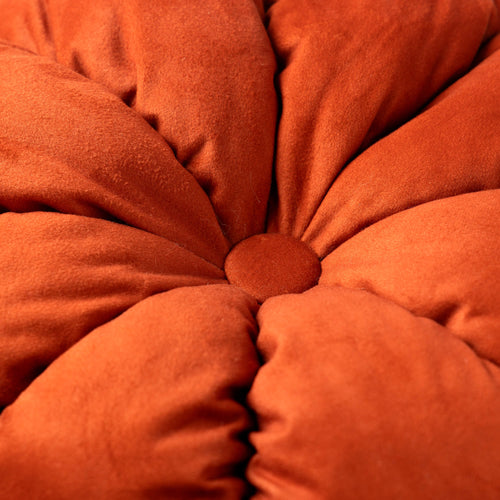 RAISA - sierkussen ∅38 cm - bloemkussen - Potters Clay - oranje