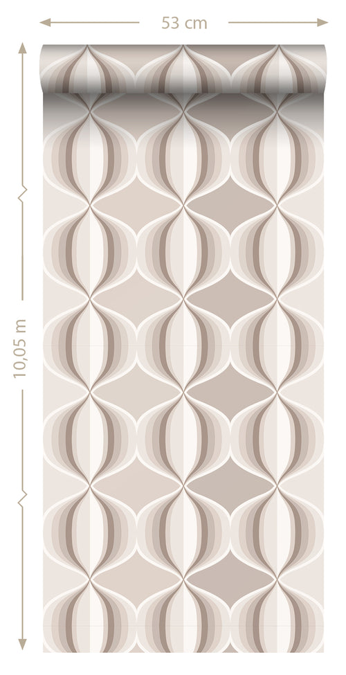 Sanders & Sanders behang grafisch motief beige - 53 cm x 10.05 m - 935229 - vtwonen shop