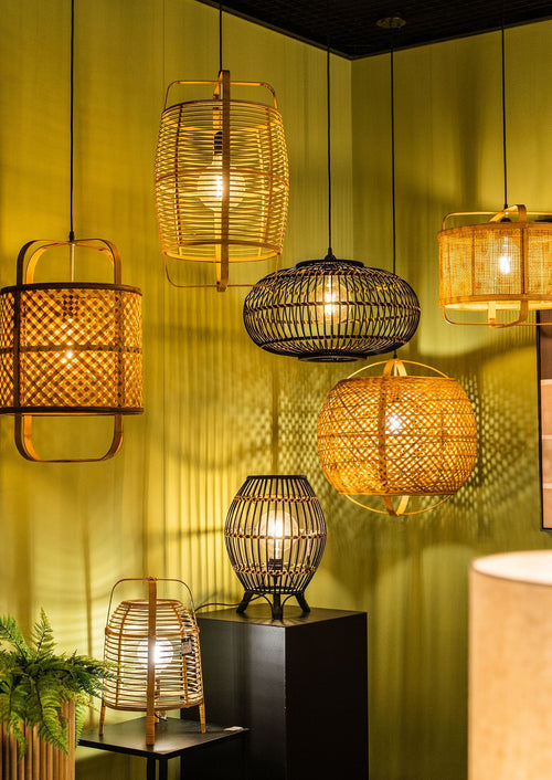 Mica Decorations Page Tafellamp - H41 x Ø27 cm - Bamboe - Lichtbruin - vtwonen shop