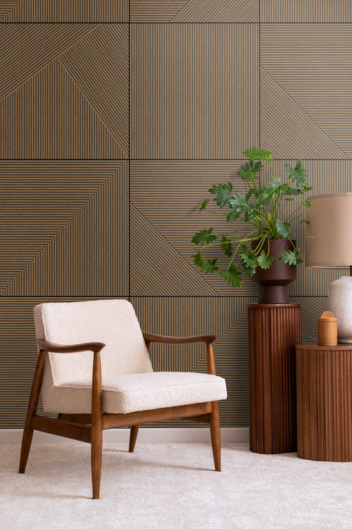 Origin Wallcoverings fotobehang 3D-houtmotief bruin - 200 x 279 cm - 357315 - vtwonen shop