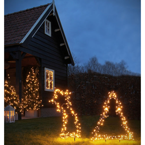 Luca Lighting Garden d'Light Vallende Ster Tuinsteker met Warm Witte LED Verlichting - L35 x H77 cm - Zwart