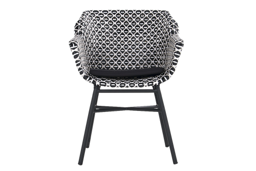 Hartman Tuinstoel Delphine - Zwart Wicker - Zithoogte 43cm