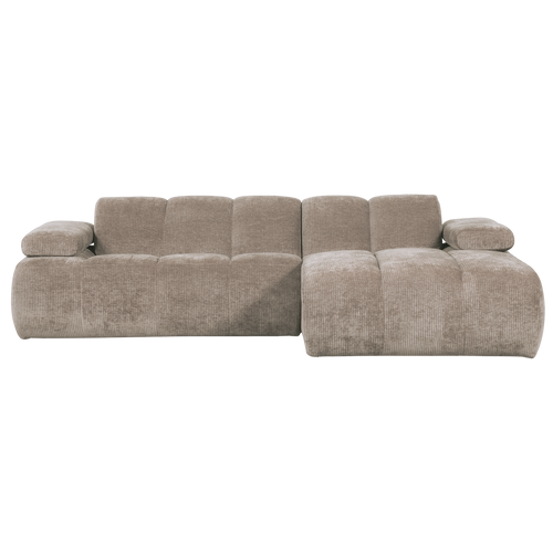 WOOOD chaise longue rechts Mojo - Geweven Ribstof - Donker Zand - vtwonen shop