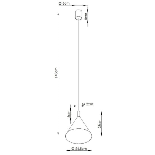 Sollux Lighting Hanglamp NOX 25 roze - 24,5x24,5x140cm