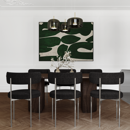Premium Interiors - Set van 2 stoelen MUSE - zacht aanvoelende geweven stof zwart 52cm
