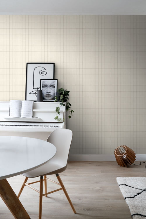 ESTAhome behang kleine tegeltjes vanille beige - 50 x 900 cm - 131789