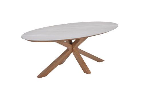 Scotland tafel - 230x115 cm - light teaklook - Centostone Napoli sand - vtwonen shop