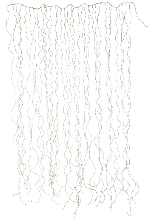 J-Line kerstverlichting Gordijn 1020 Led 2x3M - kunststof - zilver - warm wit - LED lichtjes