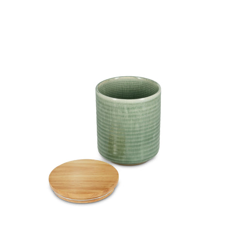 Salt & Pepper - Voorraadpot 12,5xH15,5cm groen Cameo