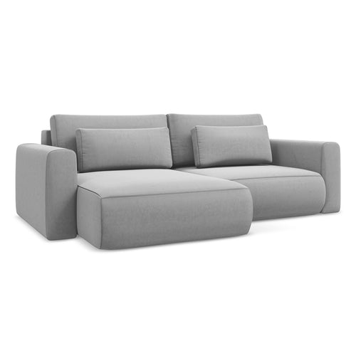 LaMiaSofa hoekbank links Perugia - velours - grijs - 240x149x82