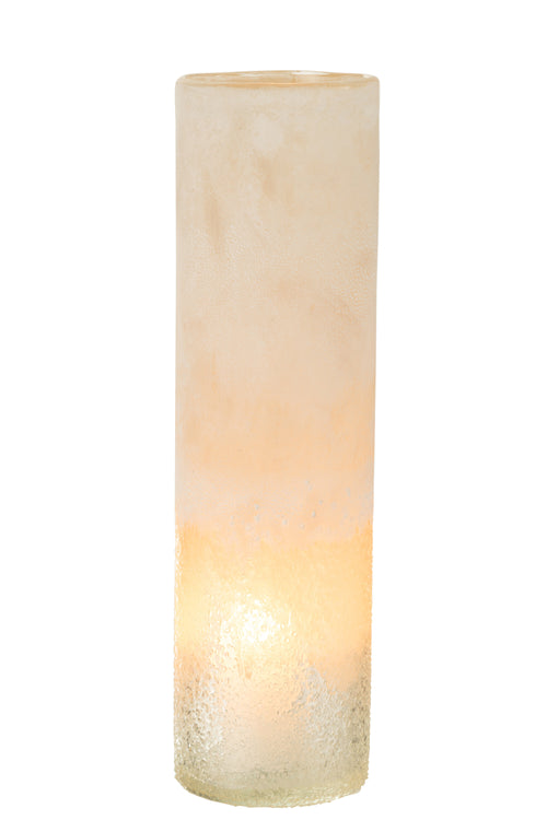 J-Line vaas Cilinder - glas - beige - large - 41 cm hoog - vtwonen shop