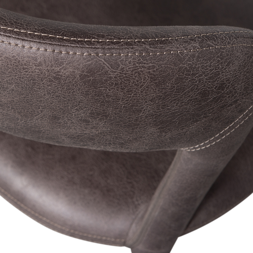 WOOOD eetkamerstoelen Noble - Leerlook - Zwart/Grijs - Set van 6