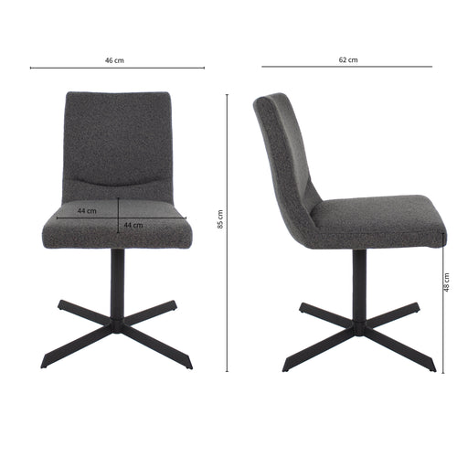 Kick draaistoel Sam Boucle - Donkergrijs - vtwonen shop