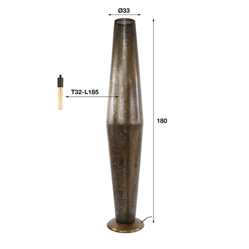 Giga Meubel Vloerlamp Cosmic - Brons Antiek - 5-Lichts - 180x30x30cm