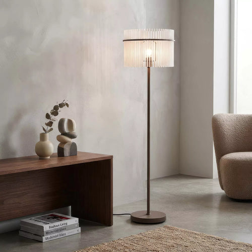 Searchlight vloerlamp Swizzle - 1 lichts - 38  x 152   cm - beige