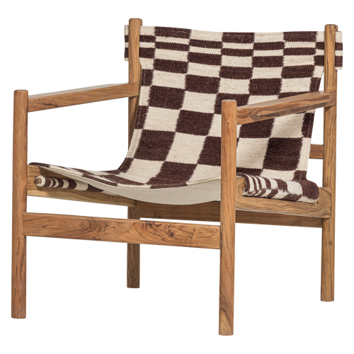WOOOD fauteuil met houten frame Zano - Hout - Naturel/Bruin - 76x73x67