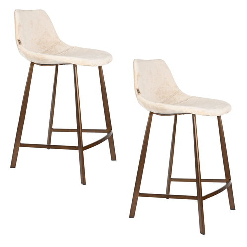 Dutchbone Franky Barkrukken 65 cm Beige - Set van 2