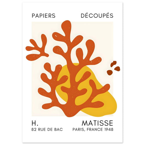 Artfulprints  Matisse - Abstract coral orange   poster 50x70 cm - vtwonen shop